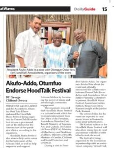 Akufo-Addo, Otumfuo Endorse HoodTalk Festival
